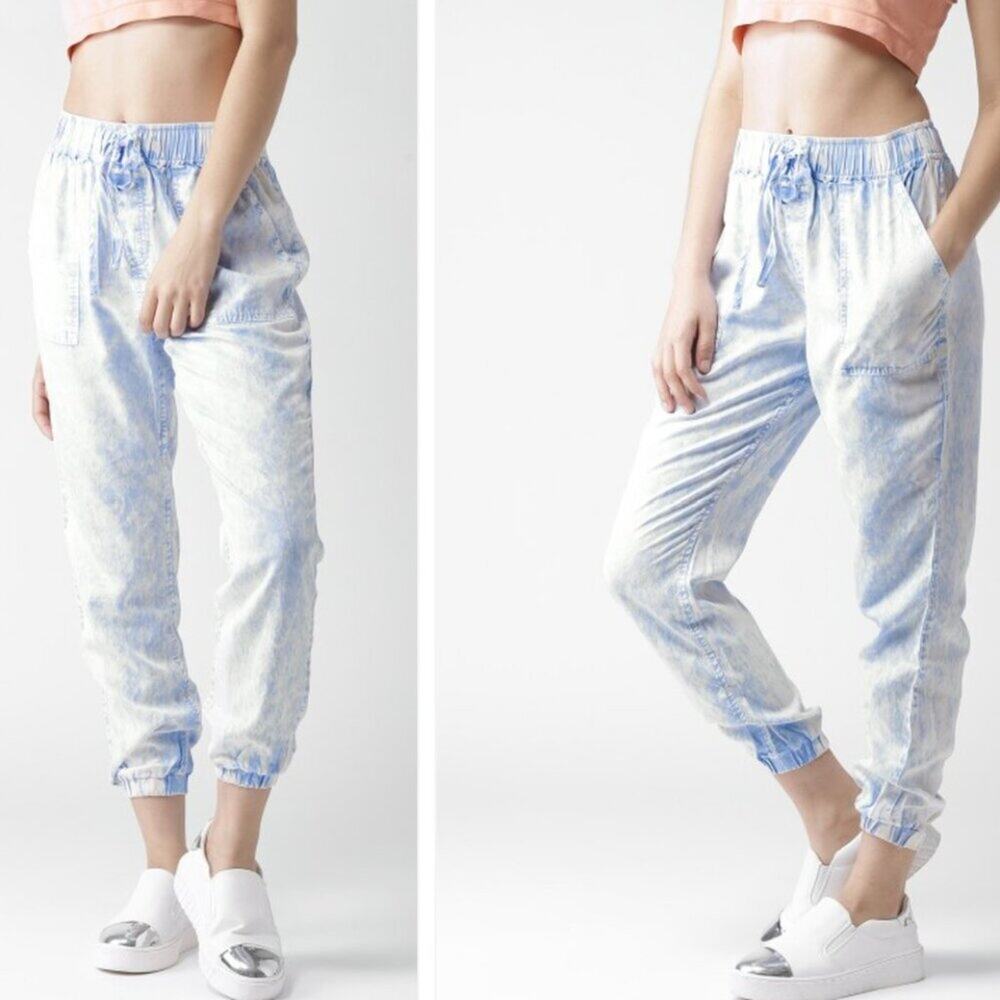 Forever 21 Los Angeles Blue Tie Dye Patterned Pants Small EUC
